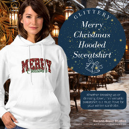 Glittery Frohe Weihnachten Hooded Sweatshirt