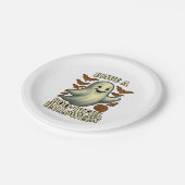 Glittery Ghost "Habe ein wunderschönes Halloween" Pappteller (Schrägansicht)