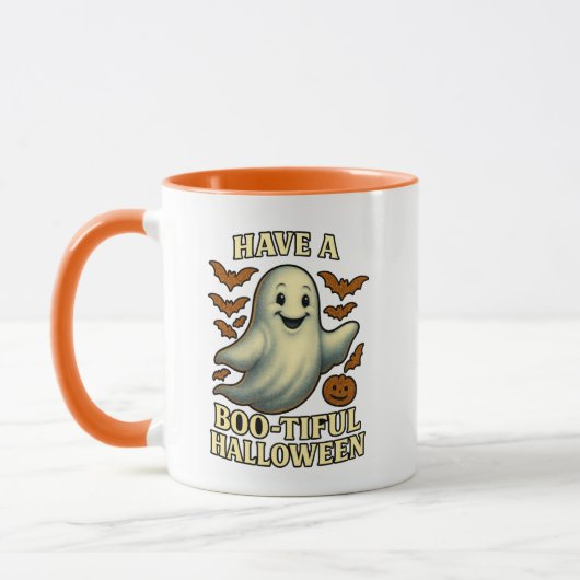 Glittery Ghost "Habe ein wunderschönes Halloween" Tasse (Links)