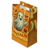 Glittery Ghost Halloween Kleine Geschenktüte (Rückseite Schrägansicht)