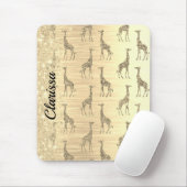 Glittery GIraffe on Metallic Gold Mousepad (Mit Mouse)