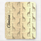 Glittery GIraffe on Metallic Gold Mousepad (Vorne)