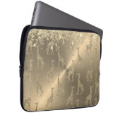 Glittery Giraffen auf Glitzy Gold Laptopschutzhülle (Vorne Rechts)