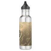 Glittery Giraffen auf Glitzy Gold Monogram Edelstahlflasche (Rechts)