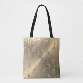 Glittery Giraffen auf Glitzy Gold Tasche