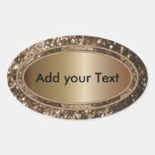 Glittery Glam Brown Glitzern Ovaler Aufkleber (Vorderseite)