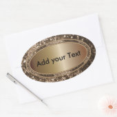 Glittery Glam Brown Glitzern Ovaler Aufkleber (Umschlag)