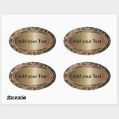 Glittery Glam Brown Glitzern Ovaler Aufkleber (Blatt)