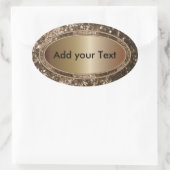 Glittery Glam Brown Glitzern Ovaler Aufkleber (Tasche)