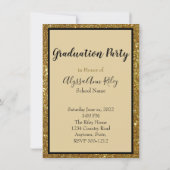 Glittery Glam Foto Graduation Party Einladung (Rückseite)