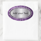 Glittery Glam Lila Glitzern Ovaler Aufkleber (Tasche)