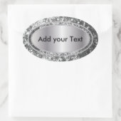 Glittery Glam Silver Glitzern Ovaler Aufkleber (Tasche)