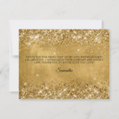 Glittery Gold 40. Geburtstag Dankeskarte (Rückseite)