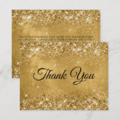 Glittery Gold 40. Geburtstag Dankeskarte (Vorne/Hinten)