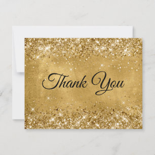 Glittery Gold 40. Geburtstag Dankeskarte