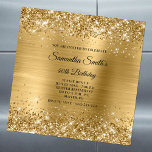 Glittery Gold 40. Geburtstag Magnetische Einladung<br><div class="desc">Eine glamouröse magnetische Einladung zum 40. Geburtstag für sie. Imitate funkelnd vergoldeten Glitzer gegen ein koordinierendes Imitat glänzend gebürstete Metallfolienbild. Der extravagante,  schwarz-elegante Kalligrafietext kann angepasst werden. Das ganze funkelnde und goldene Glanz dieses modernen,  mädchenhaften Designs ist digitale Grafik.</div>