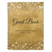 Glittery Gold 50. Geburtstag Gästebuch Notizblock (Vorderseite)