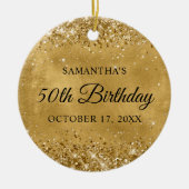 Glittery Gold 50. Geburtstag Keramik Ornament (Vorne)