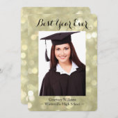 Glittery Gold Abschluss Foto Ankündigung (Vorne/Hinten)