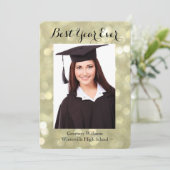 Glittery Gold Abschluss Foto Ankündigung (Stehend Vorderseite)