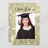 Glittery Gold Abschluss Foto Ankündigung (Vorne/Hinten)