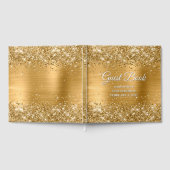 Glittery Gold and White 75th Birthday Gästebuch (Voll)