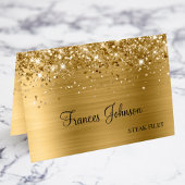 Glittery Gold Auswahl Name Platzkarten Tischnummer
