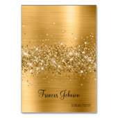 Glittery Gold Auswahl Name Platzkarten Tischnummer (Vorderseite)