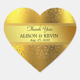 Glittery Gold Black Elegante Kalligraphie Vielen D Herz-Aufkleber