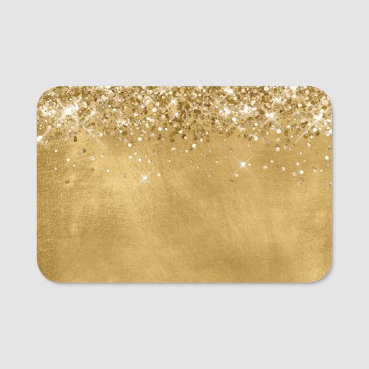 Glittery Gold Blank Namensschild (Vorderseite)
