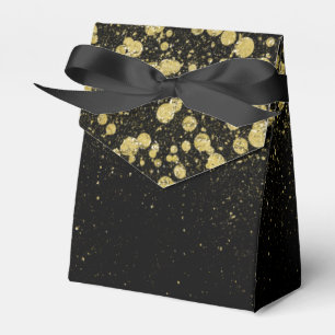 Glittery Gold Confetti auf schwarz Geschenkschachtel