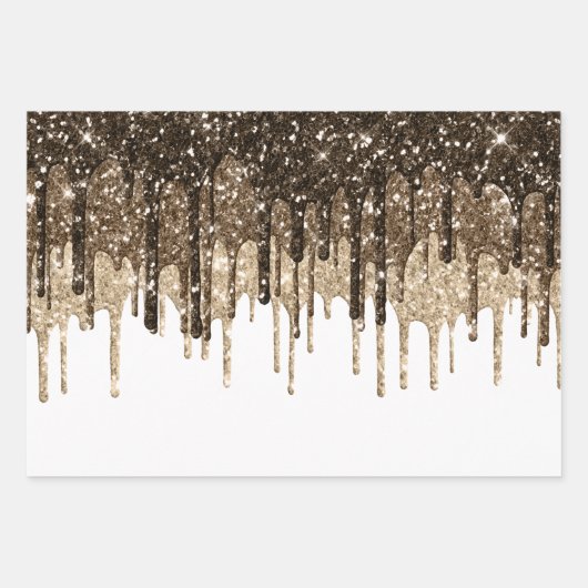 Glittery Gold Confetti Geschenkpapier Set (Vorderseite 3)