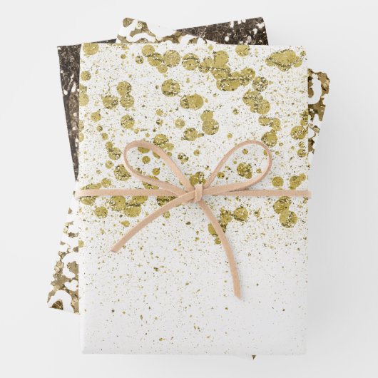 Glittery Gold Confetti Geschenkpapier Set (Beispiel)