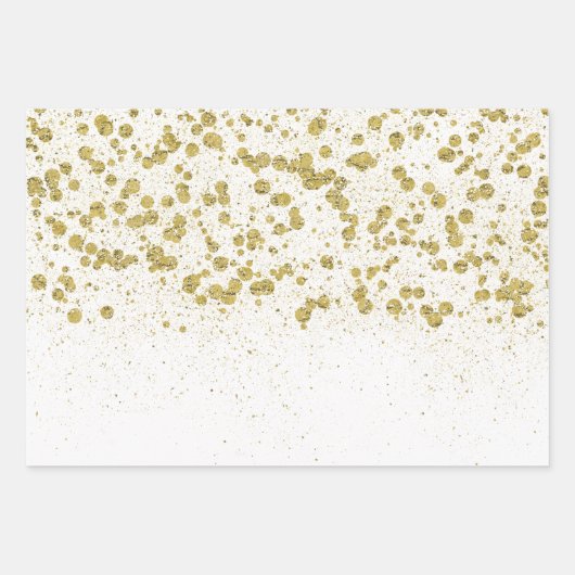 Glittery Gold Confetti Geschenkpapier Set (Vorderseite)