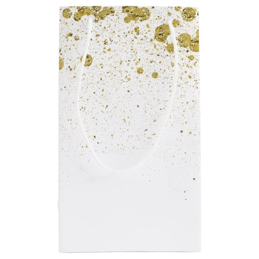Glittery Gold Confetti Kleine Geschenktüte (Rückseite)