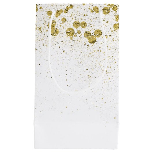 Glittery Gold Confetti Kleine Geschenktüte (Vorderseite)