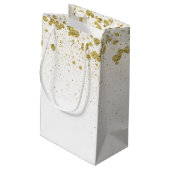 Glittery Gold Confetti Kleine Geschenktüte (Rückseite Schrägansicht)