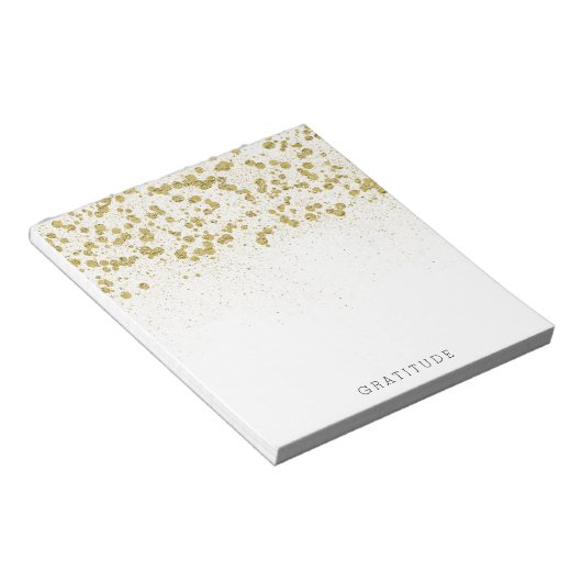 Glittery Gold Confetti Notizblock (angewinkelt)