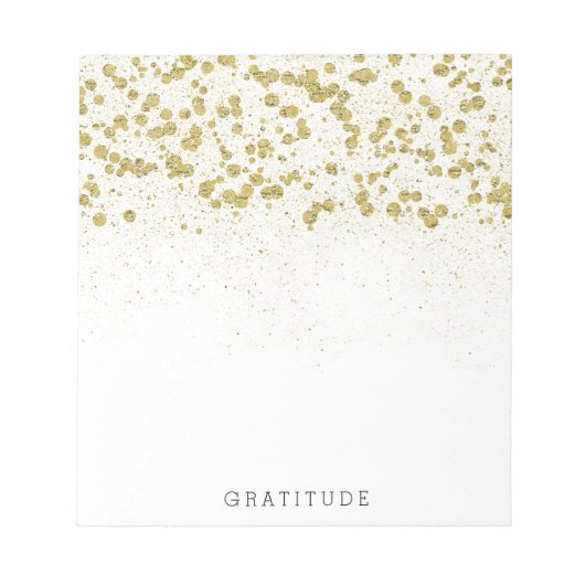 Glittery Gold Confetti Notizblock (Vorderseite)