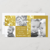 Glittery Gold | Drei-Tage-Fotokarte Feiertagskarte (Vorne/Hinten)