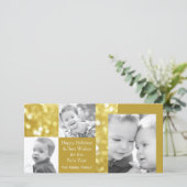 Glittery Gold | Drei-Tage-Fotokarte Feiertagskarte (Stehend Vorderseite)