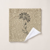 Glittery Gold Elegante Badhandtuch Set (Waschlappen)