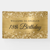 Glittery Gold Foil 18. Geburtstag Willkommen Banner (Horizontal)