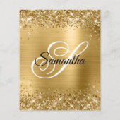 Glittery Gold Foil 21. Geburtstag Einladung Flyer (Hinten)