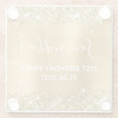 Glittery Gold Foil 21. Geburtstag Party Glasuntersetzer (Rückseite)