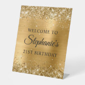 Glittery Gold Foil 21. Geburtstag Sockelschild (Vorderseite)