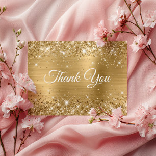 Glittery Gold Foil 21. Geburtstag Vielen Dank Postkarte
