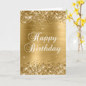 Glittery Gold Foil 2 Happy Birthday Karte (Gelbe Blume)