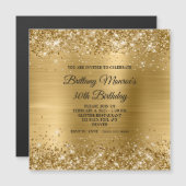 Glittery Gold Foil 30. Geburtstag Magneteinladung (Vorne/Hinten)