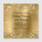Glittery Gold Foil 30. Geburtstag Magneteinladung (Vorderseite)